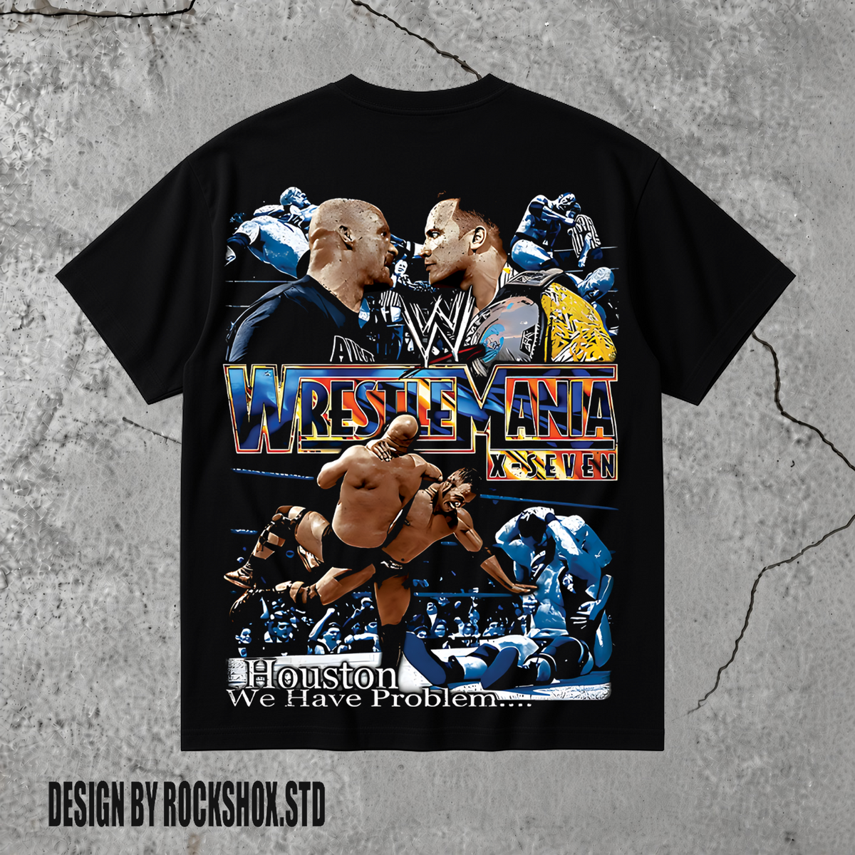Stone Cold vs The Rock WrestleMania 17 WWE Wrestling T-Shirt