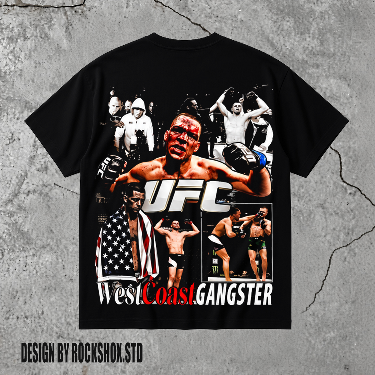 Nate Diaz West Coast Gangster Graphic T-Shirt