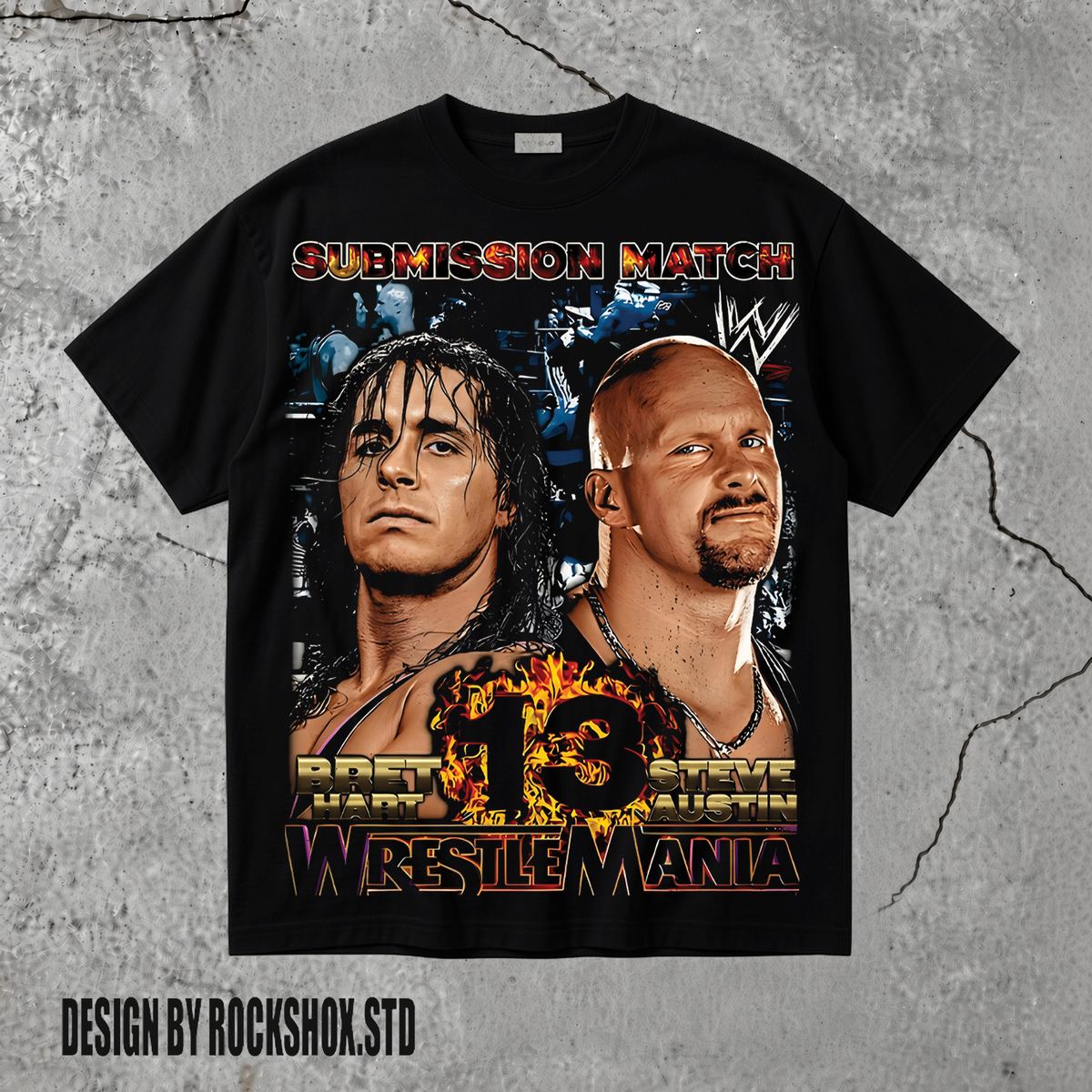 Bret Hart vs Stone Cold WWE Wrestling T-Shirt