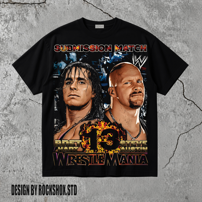 Bret Hart vs Stone Cold WWE Wrestling T-Shirt