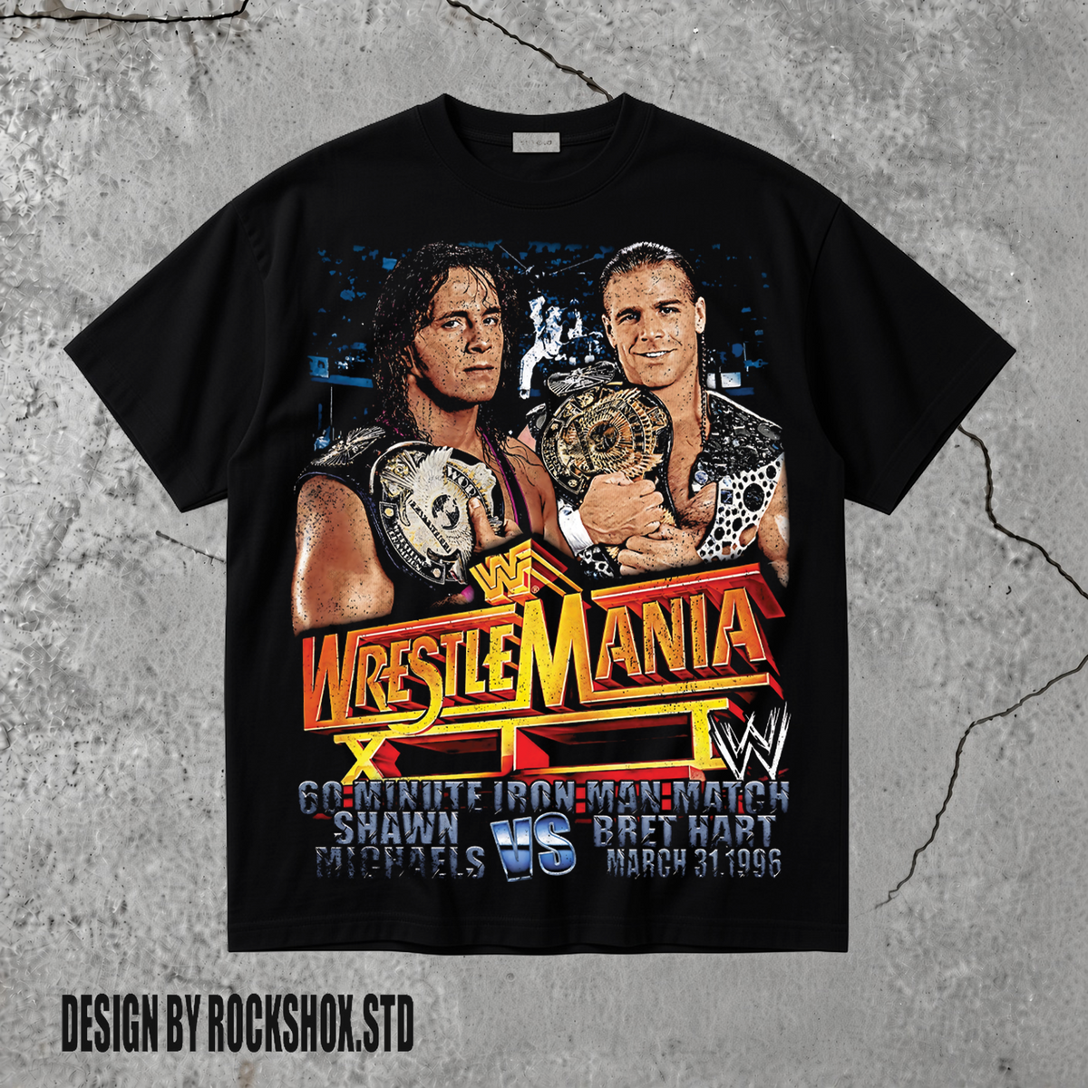 Shawn Michaels vs Bret Hart Wrestle Mania 17 WWE Wrestling T-Shirt
