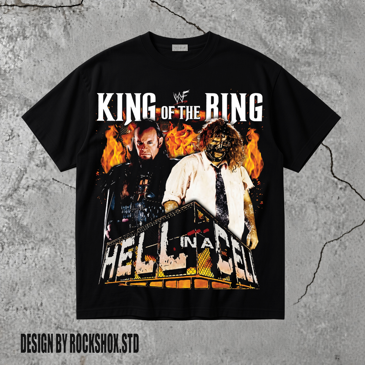 Undertaker vs Mankind Hell in a Cell King of the Ring WWE Wrestling T-Shirt
