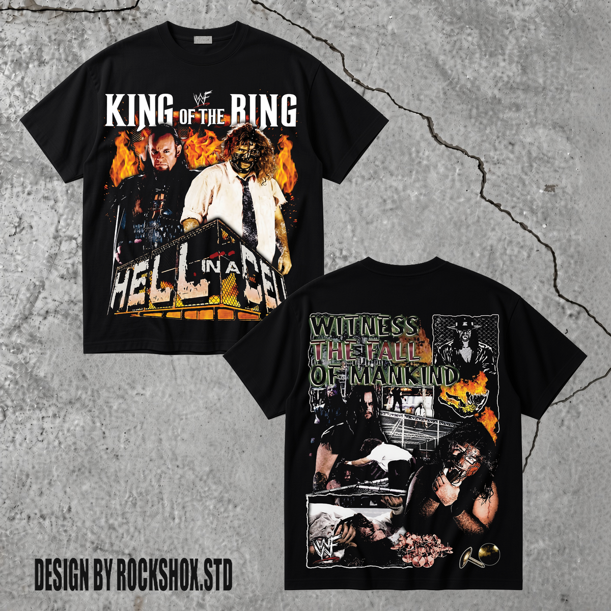Undertaker vs Mankind Hell in a Cell King of the Ring WWE Wrestling T-Shirt