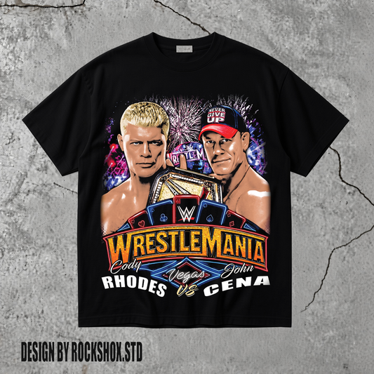 WrestleMania 2025 Cody Rhodes vs John Cena WWE Wrestling T-Shirt