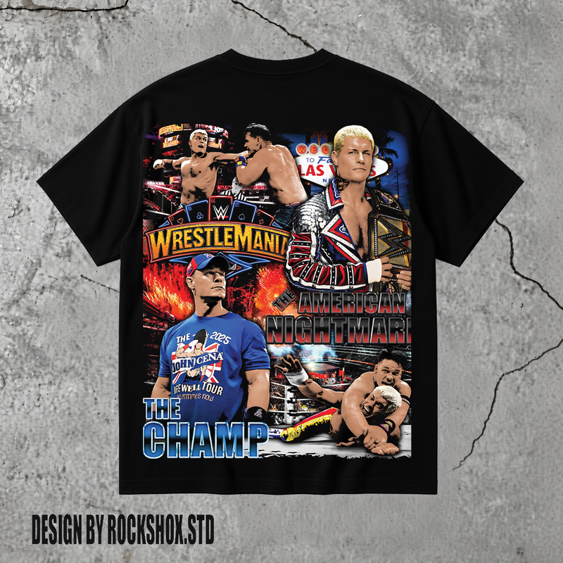 WrestleMania 2025 Cody Rhodes vs John Cena WWE Wrestling T-Shirt