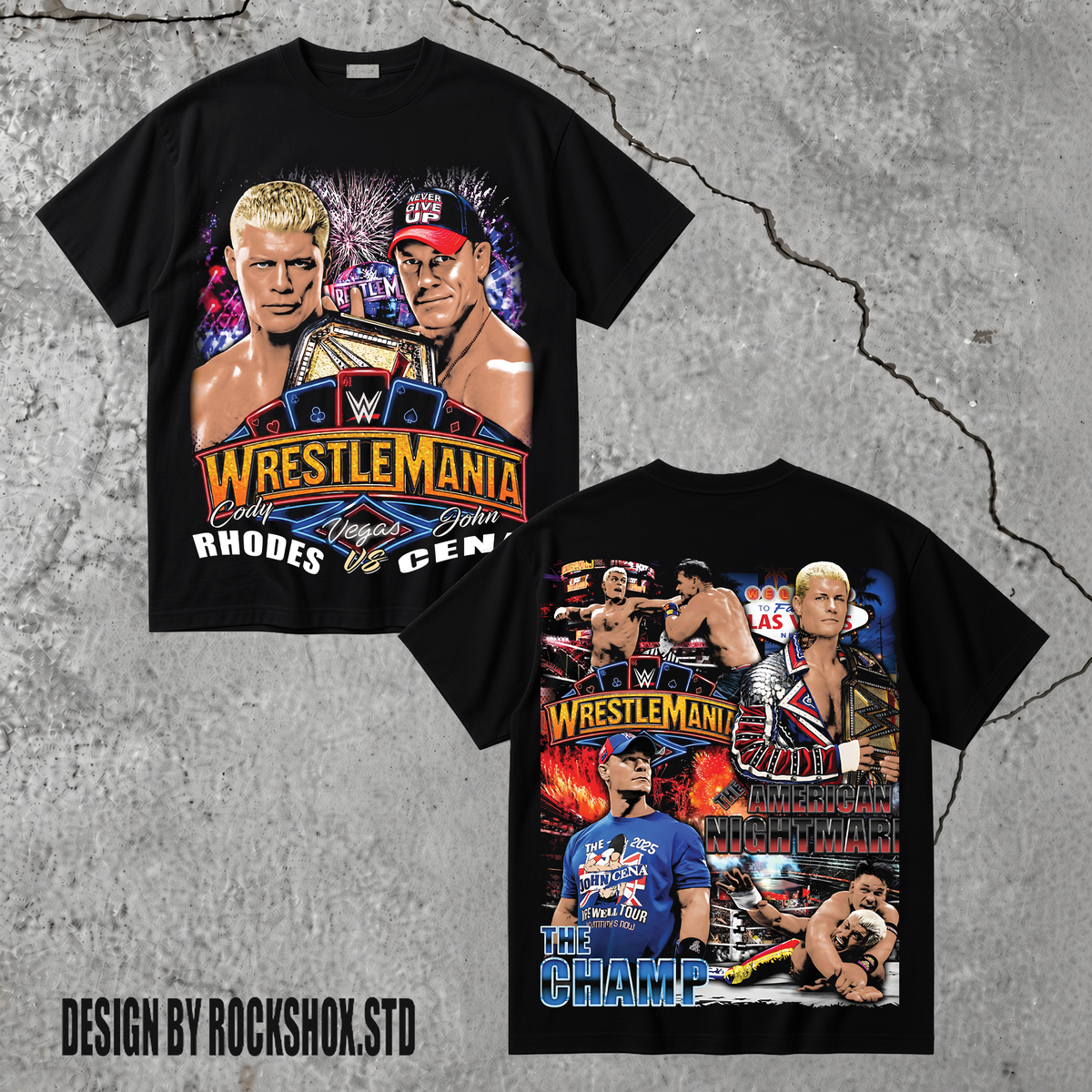 WrestleMania 2025 Cody Rhodes vs John Cena WWE Wrestling T-Shirt