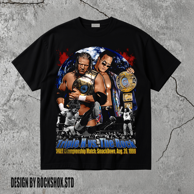 Triple H vs The Rock Wrestling WWE T-Shirt