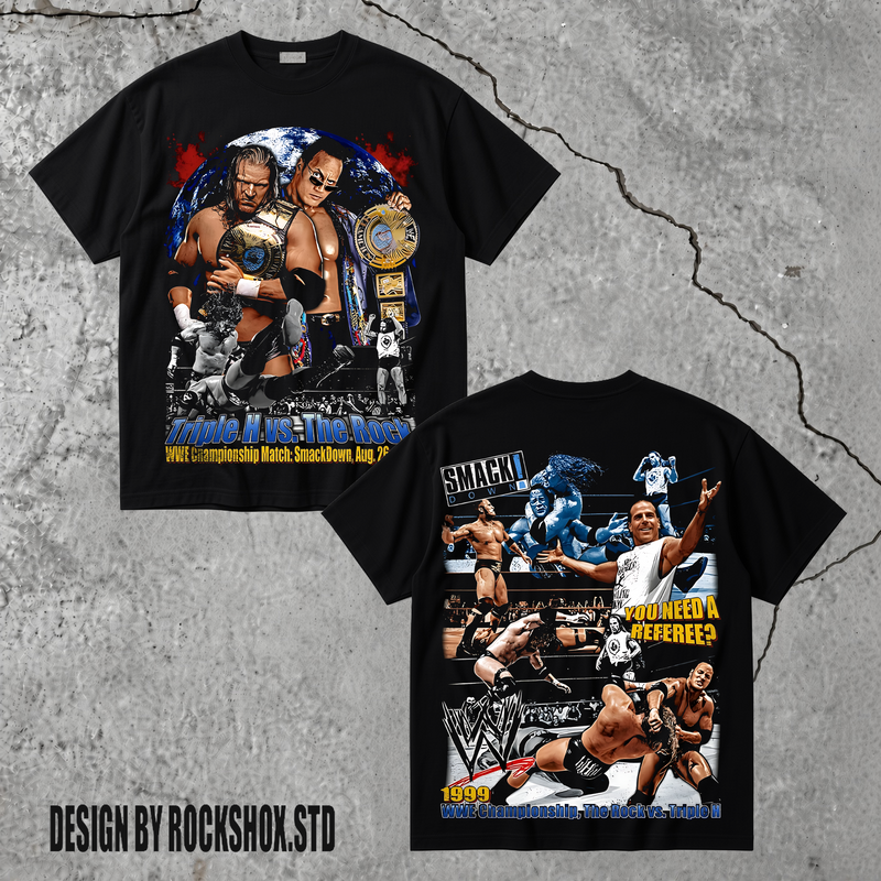 Triple H vs The Rock Wrestling WWE T-Shirt